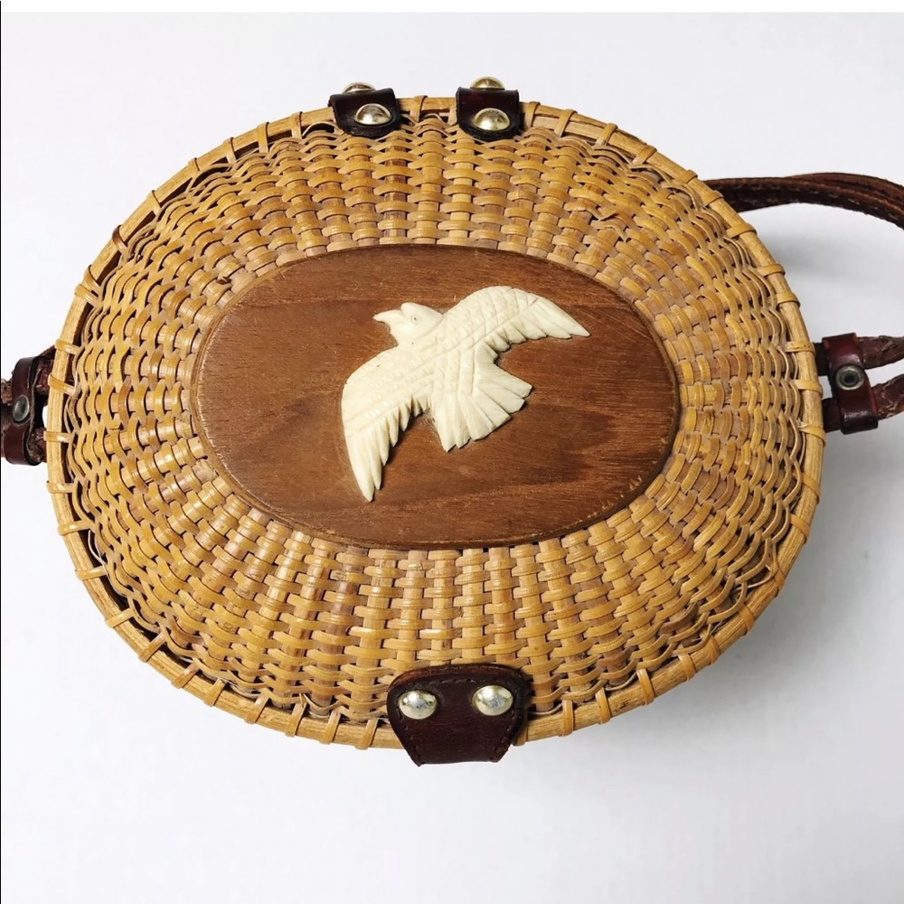 Vintage 1950s Nantucket Style Basket Purse